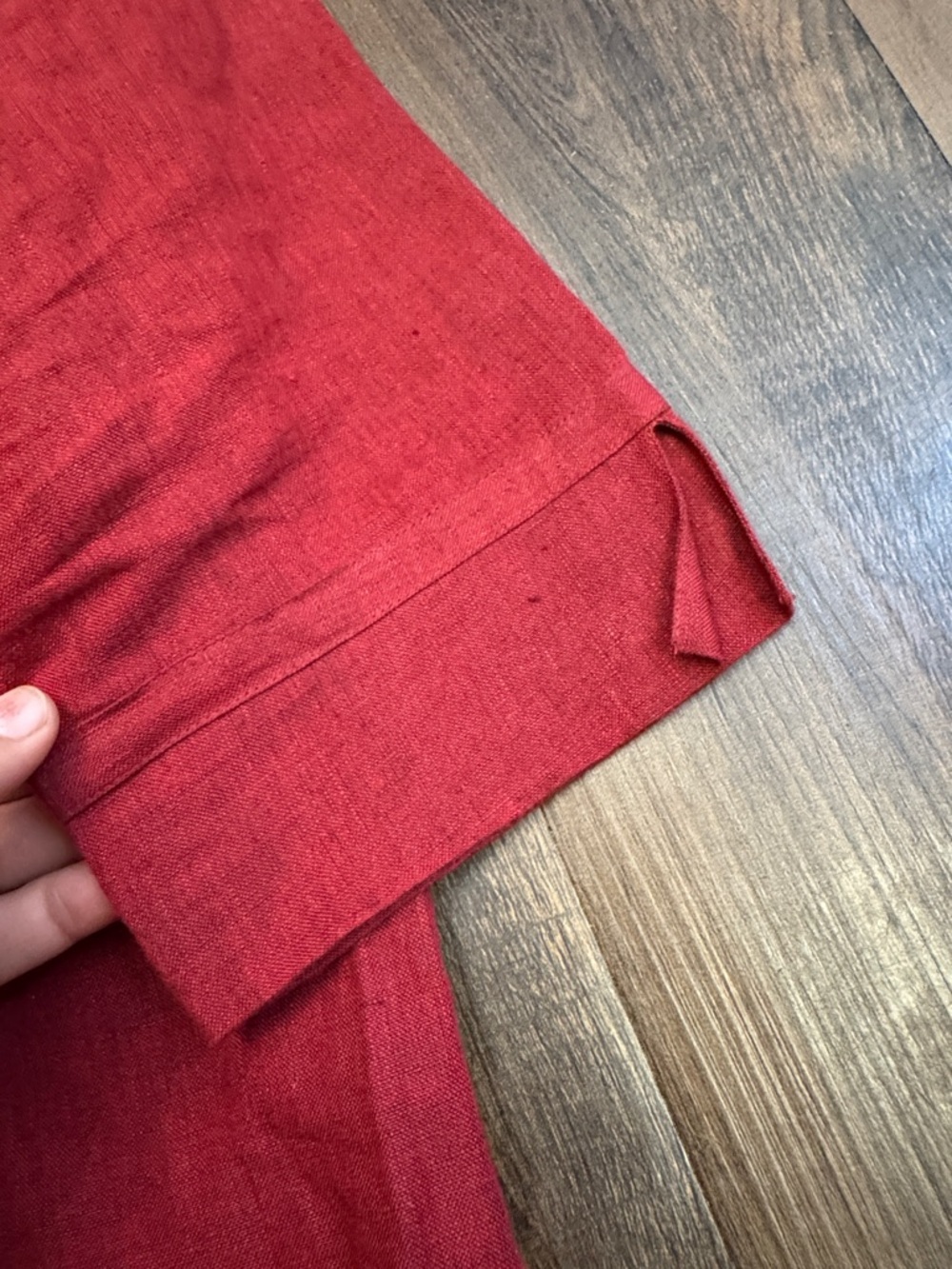 dressbarn burgundy 100% Linen-Blend Button Down Shirt - Picture 4 of 10